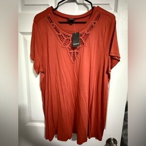 Torrid Women's Orange Lace Detail Top Size 1